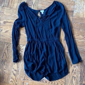 Long sleeve black romper